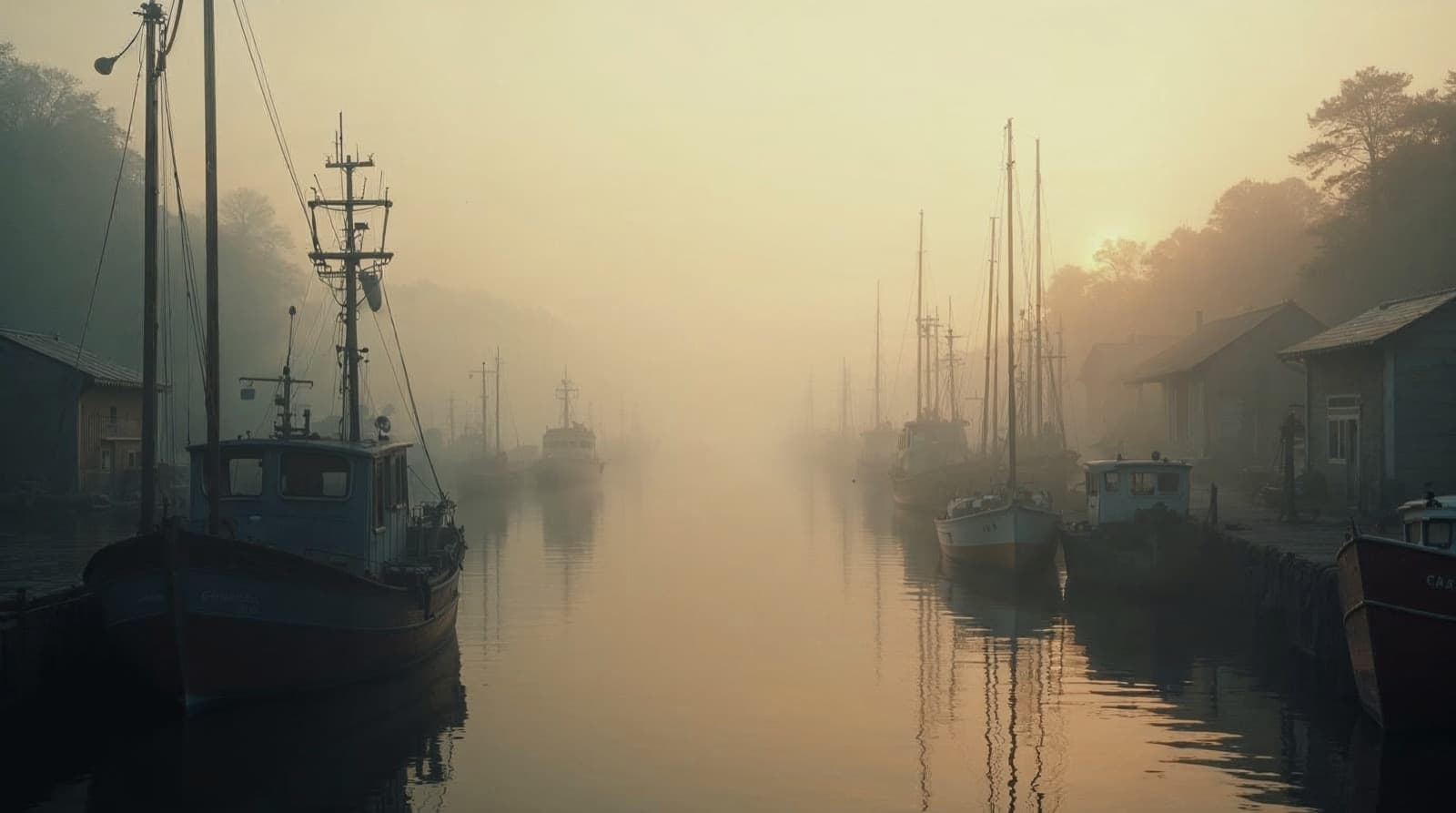 Fishing harbor at dawn